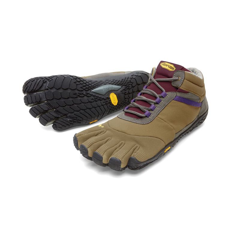 Vibram FiveFingers Trek Ascent Insulated Női Túracipő - Khaki/Lila UQPA047